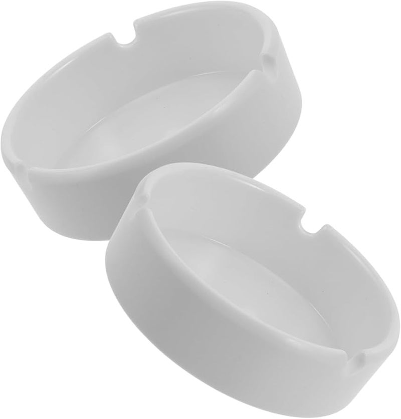 Cabilock 2 Pack Lightweight Melamine Round Ashtray for Indoor Outdoor Home Office Patio - Image 1
